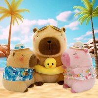 Gấu Bông Capybara Mặc Áo Đi Biển - Đeo Kính - Chuột Lang Nước Capybara Đồ Chơi Hottrend Gấu Bông Hama