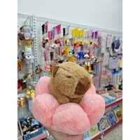 Gấu bông capybara ngồi thiền trên đài sen lông siêu mềm mượt