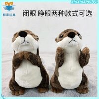 Gấu Bông Capybara Nhắm Mắt Biển Otter Búp Bê Dễ Thương Nhật Bản Phước Lành Otter Búp Bê Sang Trọng