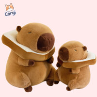 Gấu Bông Capybra Đeo Bánh Mì Đáng Yêu Kích Thước 30cm 40cm 50cm Mềm Mịn Cao Cấp