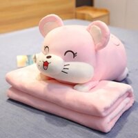 Gấu Bông Chăn gối văn phòng Mền Gối Heo 3 Trong 1 Kích Thước Mền 1*1,7m