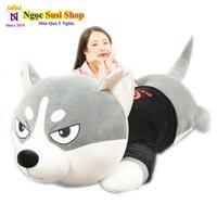 GẤU BÔNG CHÓ HUSKY NẰM SIÊU TO KHỔNG LỒ CAO CẤP