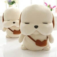 Gấu bông chó mặt xệ puppy đeo túi (16cm--->30cm) vải miniso mềm mịn siêu xịn, an toàn cho người sử dụng