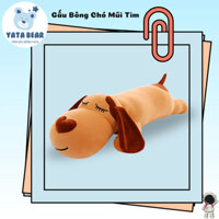 Gấu Bông Chó Nằm Ngủ Mũi Tim Size Mini-Gối Ôm Chó Mũi Tim Tai Dài Mềm Mịn Co Dãn 4 Chiều (YATA BEAR)