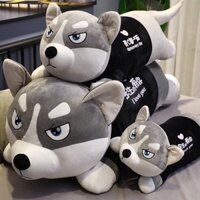 Gấu bông chó ngáo, chó husky 1m5 nhồi bông sieu to chuẩn hàng QC