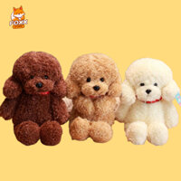 Gấu Bông Chó Poodle Lông Xù Đeo Chuông Kích Thước  40cm FOXX STORE