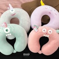 Gấu bông chữ U ruột cao su Cute Monster má hồng happy