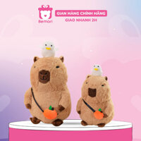 Gấu Bông Chuột Capybara Đội Vịt Đeo Túi Hot Trend Cao Cấp - Bemori.official