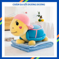 Gấu Bông Có Mền - Chăn Gối Văn Phòng Hình Rùa