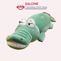 Gấu Bông Con Cá Sấu Size 1m-1m6 Khổng Lồ Cá Sấu Mắt Lồi SALOME, Thú Nhồi Bông Cá Sấu Xanh Ôm Ngủ