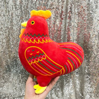 gấu bông con gà màu đỏ