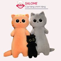 Gấu Bông Con Mèo Mắt Tròn Cute Lông Siêu Mịn SALOME, Gối Ôm Hình Mèo Qùa Tặng Cao Cấp