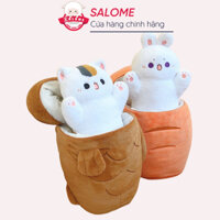 Gấu Bông Con Mèo Trong Cá Nướng, Thỏ Trắng Cà Rốt, Chó Trong Khúc Xương  80cm Dễ Thương Cute SALOME