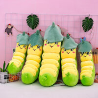 Gấu Bông Con Sâu Vải Nhung Mềm Mịn -  Gối Ôm Thú Nhồi Sâu Đậu Bông , Sâu Khoai Vải Co Dãn Cao Cấp