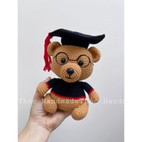 Gấu bông cử nhân len Handmade quà tặng tốt nghiệp(Ảnh thật shop chụp)