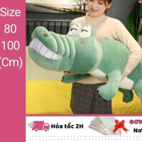 Gấu bông cute cá sấu ngáo, thú nhồi bông cá sấu khổng lồ 80 - 100cm ADA'S HOUSE