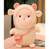 Gấu Bông Cừu Lông Xù - Thú Nhồi Bông Cừu Bông Đeo Túi Xinh Xinh Size 40/50cm - G07