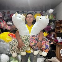 gấu bông cừu xinh lông xù size 1m siêu xinh, thú nhồi bông hình con cừu