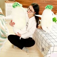 Gấu bông Daikon-kun nhân vật anime - Củ cải Daikon Nhật Bản đáng yêu, mô hình đồ chơi sáng tạo, gối ôm da lông mềm mại.
