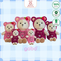 Gấu Bông Gấu Teddy Cosplay Gấu Dâu, Teddy yếm Dâu GABO TEDDY BEAR