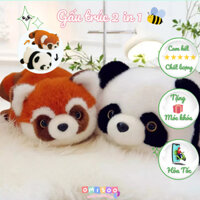 Gấu bông gấu trúc 2 trong 1, Gấu bông cute, Gấu bông gấu trúc lật gấu trúc đỏ, Gấu bông gấu trúc đỏ