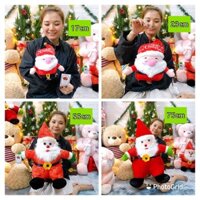 Gấu bông Giáng Sinh Ông già Noel cao cấp có lục lạc và dây treo - Santa Claus - Quà Giáng Sinh an toàn cho bé