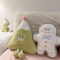 Gấu Bông Giáng Sinh Sang Trọng Đồ Chơi Cây Giáng Sinh Bánh Gừng Người Búp Bê Trẻ Em Búp Bê Gối