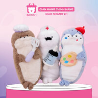 Gấu bông gối ôm hải cẩu hoạ sĩ đầu bếp bác sĩ Bemori thú nhồi bông rái cá mềm mịn cao cấp