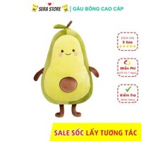 Gấu Bông Gối Ôm Quả Bơ Nhồi Bông Đáng Yêu Vải Nhung Hàn Quốc Co Giãn Tốt, Không Bị Biến dạng Khi Giặt, Kích thước 35cm