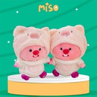 Gấu Bông Hải Ly Loopy Cosplay Heo Hồng Áo Tim Thú Nhồi Bông Đáng Yêu Cao Cấp Miso
