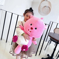 Gấu Bông Hải Ly Loopy Hồng, thú nhồi bông loopy pororo siêu đáng yêu.
