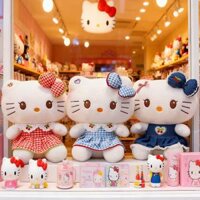 Gấu bông hello kitty mặc váy caro 45cm 1053