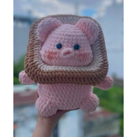 Gấu bông heo bánh mì len