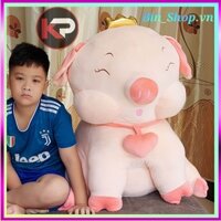 Gấu Bông Heo Đội Vương Miện Khổng Lồ Kích Thước 1M