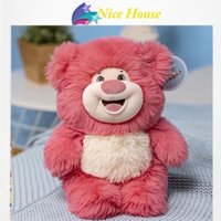 Gấu Bông Heo Happy Mầu Hồng Dáng Ngồi Lông Dài siêu mền mịn _ Nice House