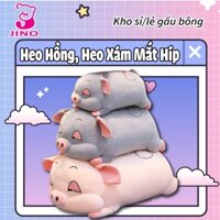Gấu Bông Heo Hồng, Heo Xám Mắt Híp siêu xinh, Thú nhồi bông Lợn Lim Dim Đáng Yêu