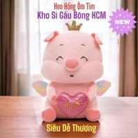 Gấu Bông heo hồng ôm tim,hàng nhập,lông mềm mịn -- KHO SỈ GẤU BÔNG HCM