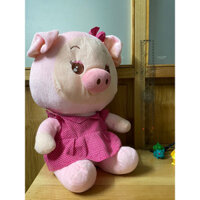 Gấu bông heo mặc váy hồng dễ thương 40cm