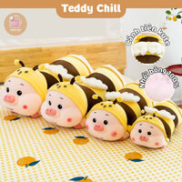 Gấu Bông Heo Ong Teddychill Đáng Yêu, Gối Ôm Heo Ong Dài Dùng Để Nằm, Ôm, Gác Chân Siêu Êm