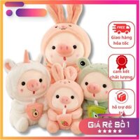 Gấu Bông Hình Con Heo Uống Trà Sữa Dễ Thương 35CM