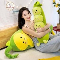 Gấu bông hình Đậu Hà Lan chất bông cao cấp mềm mại, loại xịn giúp ngủ ngon, thư giãn, co giãn 4 chiều