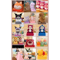 gấu bông kèm chăn văn phòng