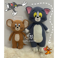 Gấu bông len mèo Tôm và chuột Jerry