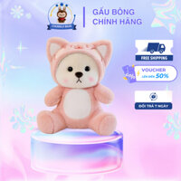 Gấu bông lena cáo. thú nhồi bông lena cáo hồng gấu bông cho bé Thú Bông Đồ Chơi gấu  bống đội mũ gấu  đội Toy