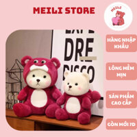Gấu Bông  Lena Lotso Hồng Đậm Hàng Cao Cấp Mềm Mịn MEILI STORE
