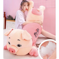 Gấu Bông Lợn Mặc Áo Hồng,Thú Nhồi Bông Heo Hồng Vải Nhung Co Dãn 4 Chiều