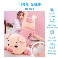 Gấu Bông Lợn Mặc Áo Hồng,Thú Nhồi Bông Heo Hồng Vải Nhung Co Dãn 4 Chiều Size 1m/1.3m - T019