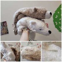 Gấu bông lông xù xoắn mịn dùng bọc hộp khăn giấy ( Si Nhật)