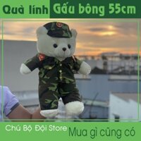 Gấu bông mặc đồ lính rằn ri K07, K17, size to, quà tặn g  BỘ ĐỘl ý nghĩa