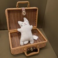 Gấu bông mèo bông caro ghi trắng Nous L